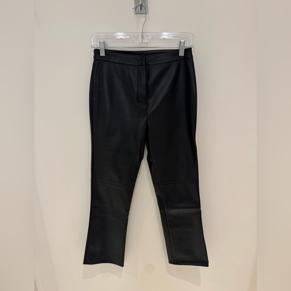 S Max Mara Black Faux Leather Slim Pants